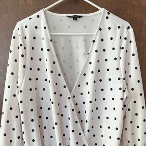 Banana Republic Polka Dot Cross Front Top